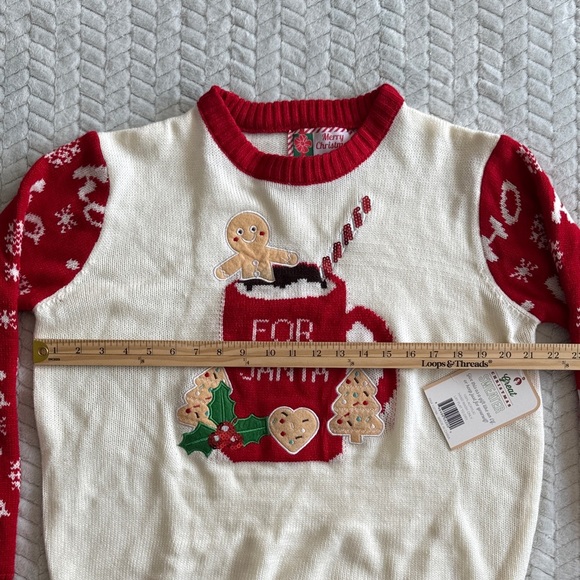 Festive Red and White Christmas Sweater Size L - Picture 6 of 8